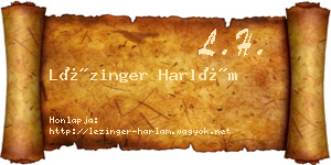Lézinger Harlám névjegykártya